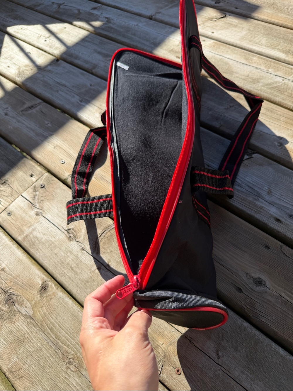 Vintage Optex Camera Carrying Bag Black Red Padded Photo Equipment Case 22" - Picture 7 of 9